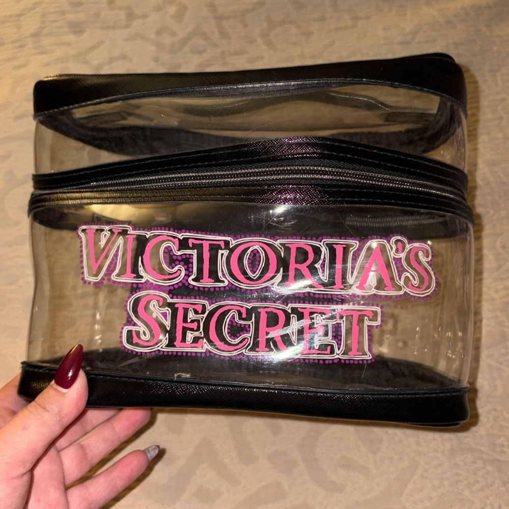 Victoria's Secret Clear and Black Cosmetic Bag
